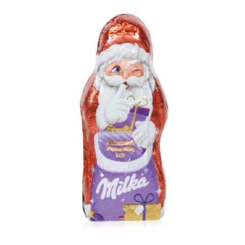 Werbe-Klappkarte mit Weihnachtsmann von Milka bunt | ohne Werbeanbringung