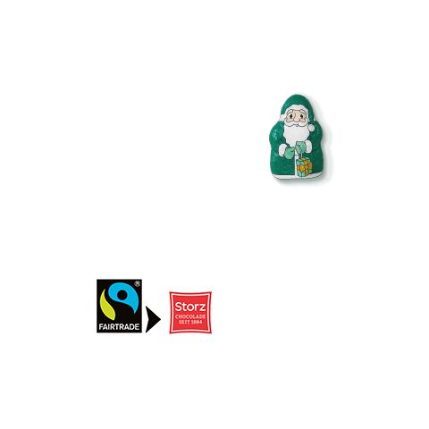 Werbe-Klappkarte mit Weihnachtsmann von Storz, vegan bunt | ohne Werbeanbringung