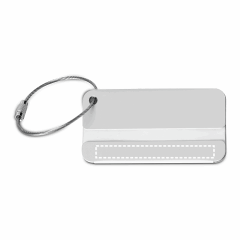 EMIL. Kofferanhänger aus Aluminium Satinsilber | ohne Werbeanbringung | Nicht verfügbar | Nicht verfügbar | Nicht verfügbar