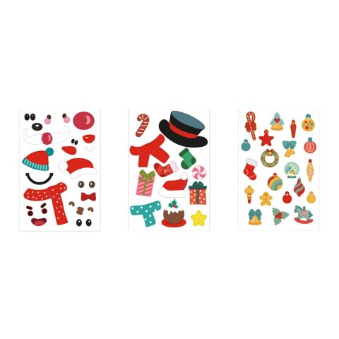 GLIMN. Set aus sechs Bögen mit Weihnachtsfiguren und 3 Bögen mit Aufklebern weiss | ohne Werbeanbringung | Nicht verfügbar | Nicht verfügbar | Nicht verfügbar