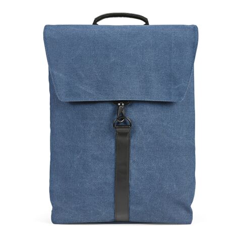 Prague 25L Rucksack, recy.Baumwolle. Hakenverschluss. Laptops bis 17" Blau | ohne Werbeanbringung | Nicht verfügbar | Nicht verfügbar | Nicht verfügbar