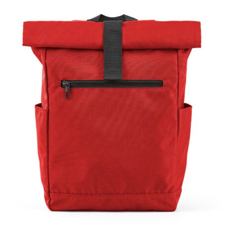 Rome Rucksack 12L aus rPET. Mit Rolltop-Design und Klettverschluss. Rot