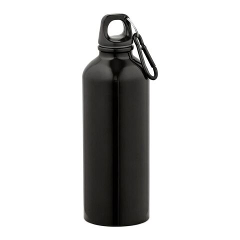 Drava Trinkflasche 530ml, recy. Edelstahl, einwandig. Mit Karabinerhaken Schwarz