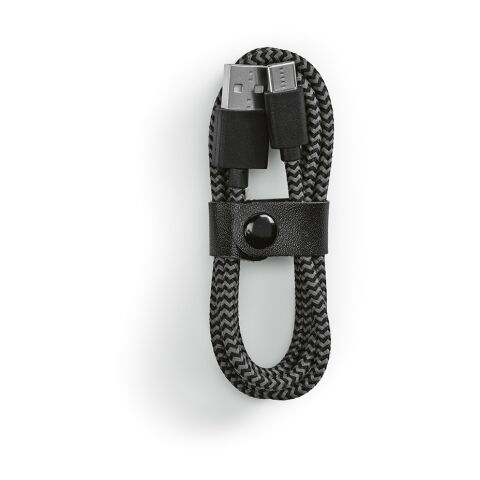 Leibniz Kabel aus rPET. 1 m. USB-C auf USB-A. Schnellladefunktion Schwarz | ohne Werbeanbringung | Nicht verfügbar | Nicht verfügbar | Nicht verfügbar