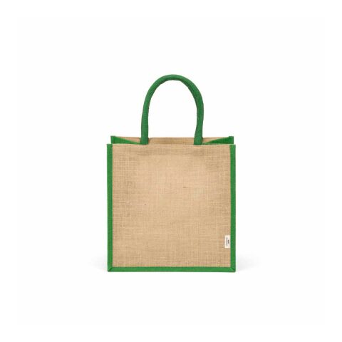 Nuptse Einkaufstasche aus Jute, 34cm Henkel Grün