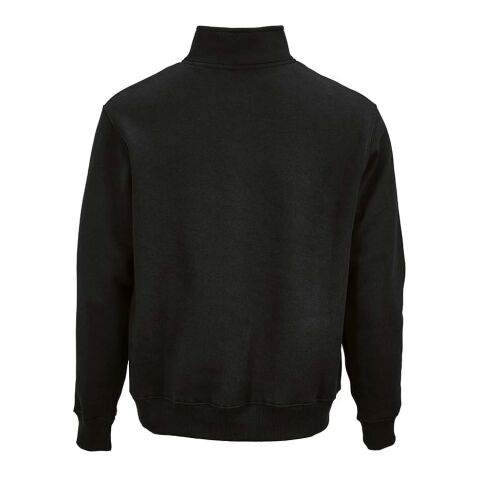 Malibu Sweatshirt mit 1/4-Reißverschluss. Bio-Baumwolle, recy. Baumwolle und rPET Schwarz | ohne Werbeanbringung | Nicht verfügbar | Nicht verfügbar | Nicht verfügbar