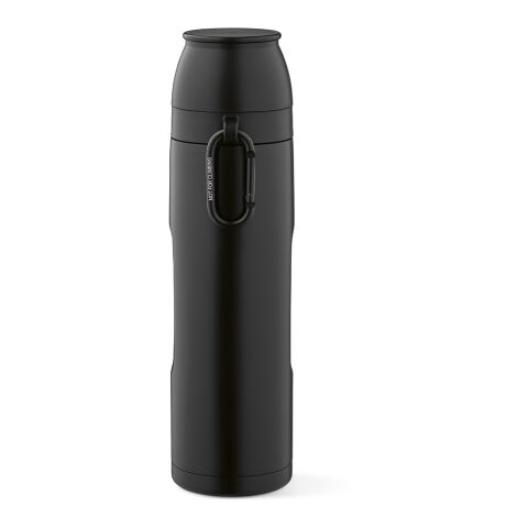 Flinders Thermos recy.Edelstahl, 1080 ml. Mit 2 Bechern und Karabiner Schwarz | ohne Werbeanbringung | Nicht verfügbar | Nicht verfügbar | Nicht verfügbar