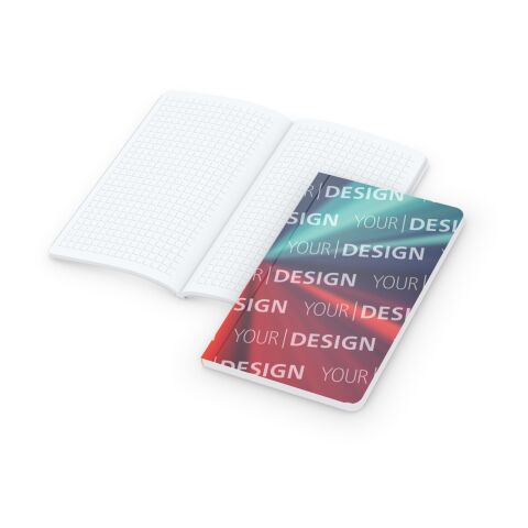Notizbuch Copy-Book Umfang klein Karton-Softcover individuell bedruckt glänzend | 94 × 152 mm / Winkelkaro