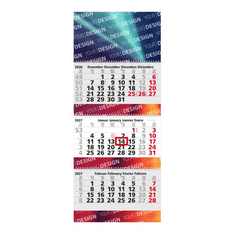 3-Monatskalender Mehrblock Maxi Wire-O 3 Wire-O-Bindung Hellgrau | 335 × 810 mm | ohne Werbeanbringung | ohne Werbeanbringung | ohne Werbeanbringung