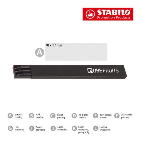 STABILO Grafitstift 3er-Set schwarz/silber | ohne Werbeanbringung