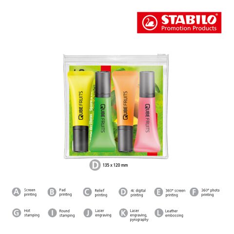 STABILO NEON 4er Zip-Etui Leuchtmarkierer ohne Werbeanbringung