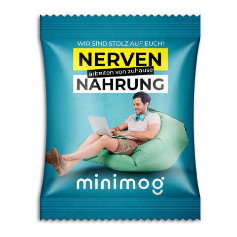 Gummibärchen im Werbetütchen weiß | 10 g | ohne Werbeanbringung | Papier/PE-Verbundfolie