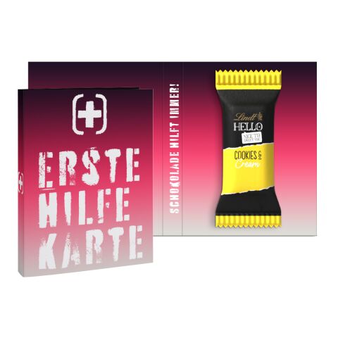 Lindt HELLO Mini Stick in Werbeklappkarte Digitaldruck | Mini Crunchy Nougat