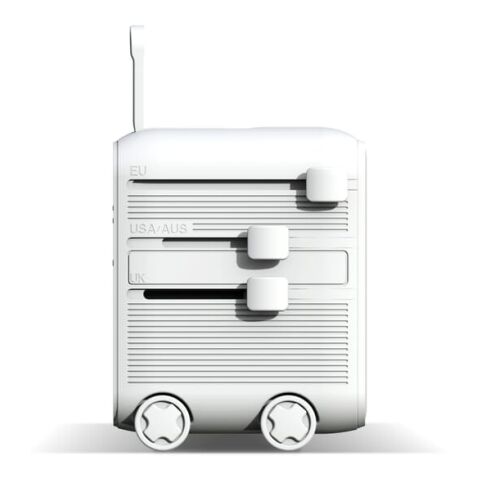 Xoopar Luggie GaN Weltreise-Adapter-Trolley Weiss | ohne Werbeanbringung | Nicht verfügbar | Nicht verfügbar