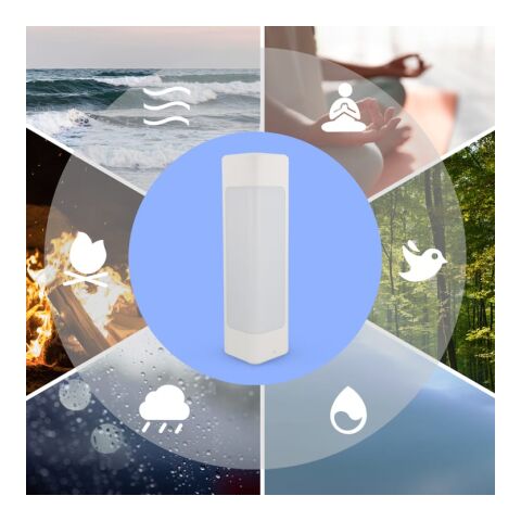 Xoopar Aura White Noise Lautsprecher aus recyceltem Kunststoff Weiss | ohne Werbeanbringung | Nicht verfügbar | Nicht verfügbar