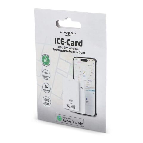 Xoopar ICE-Card Ultradünne Tracker-Karte wiederaufladbar Weiss