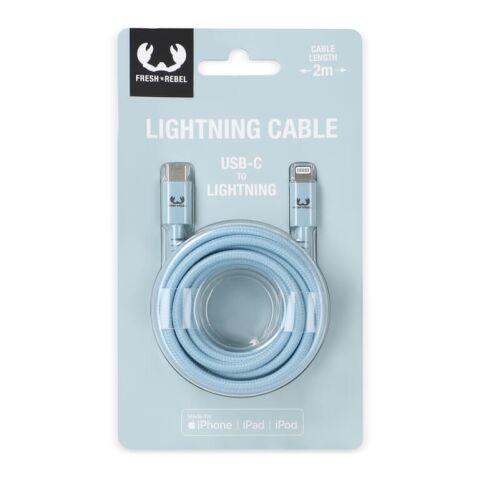 2ULC200 | Fresh 'n Rebel USB-C zu Apple Lightning Kabel 2.0m Pastellblau | ohne Werbeanbringung