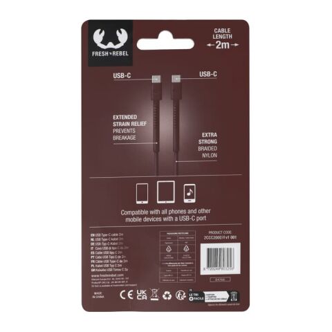 2UCC200 | Fresh 'Rebel USB-C Kabel 2.0m Braun-Braun | ohne Werbeanbringung