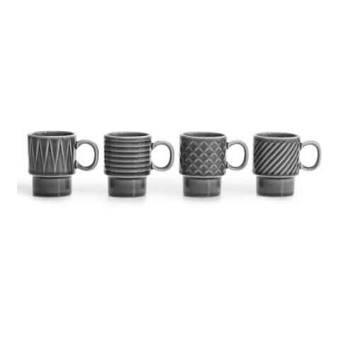 Sagaform Kaffee &amp; Mehr Espressotasse 4-tlg. 100ml Dunkelgrau | ohne Werbeanbringung