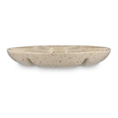 Sagaform Ditte Keramik-Servierplatte rund 26 cm Beige | Gravur | Mittelstück | Ø 50 mm