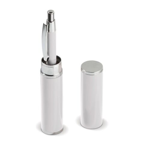 Kugelschreiber in Köcher Weiss | 1-farbiger Tampondruck | 180° vom Clip | 7 mm x 45 mm | Nicht verfügbar