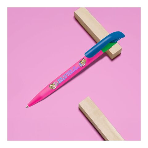 Kugelschreiber Atlas combi Weiß/transparent | 1-farbiger Tampondruck | Clip | 30 mm x 8 mm