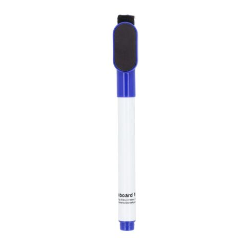 Whiteboard-Marker mit Magnet und Wischer Blau Weiss | ohne Werbeanbringung | Nicht verfügbar | Nicht verfügbar