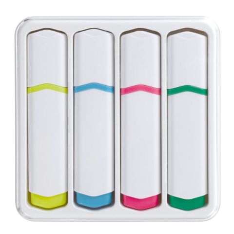 Textmarkter Set 4St. regenbogenfarben | 1-farbiger Tampondruck | textmarker gelb seite 1 | 40 mm x 10 mm | Nicht verfügbar