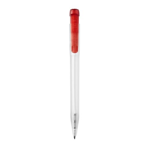 Kugelschreiber Ingeo TM Pen Clear Transparent Rot Weiß | 1-farbiger Siebdruck | in Verlängerung vom Clip | 45 mm x 25 mm | Nicht verfügbar