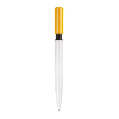 Kugelschreiber S40 Colour hardcolour Weiss-Gelb | 1-farbiger Tampondruck | Clip | 25 mm x 5 mm | Nicht verfügbar