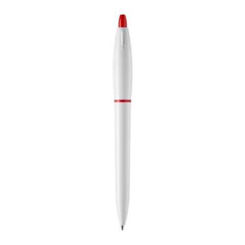 Kugelschreiber S! hardcolour Weiss-Rot Weiß | 1-farbiger Siebdruck | 180° vom Clip | 40 mm x 25 mm | Nicht verfügbar