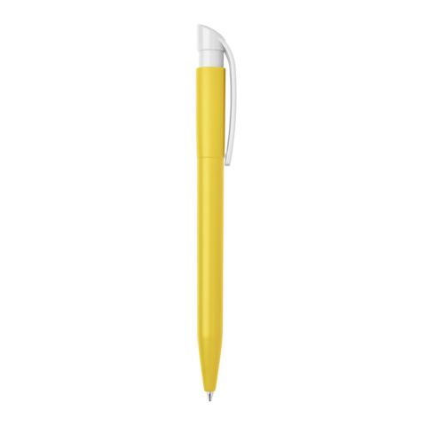 Kugelschreiber S45 Bio hardcolour Gelb-Weiss | 1-farbiger Siebdruck | in Verlängerung vom Clip | 45 mm x 25 mm | Nicht verfügbar