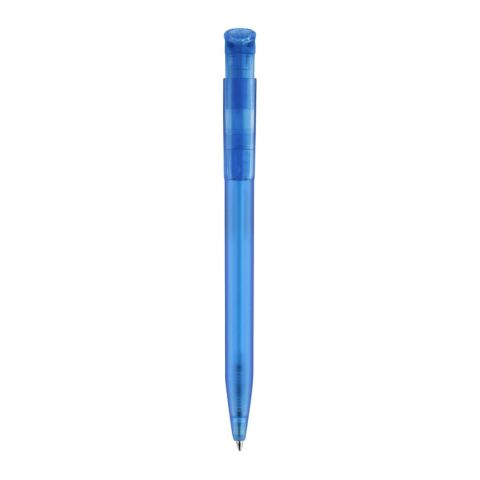 Kugelschreiber S45 R-PET Transparent Blau / Weiss-Blau / Weiss | 1-farbiger Siebdruck | In Verlängerung vom Clip | 45 mm x 25 mm | Nicht verfügbar