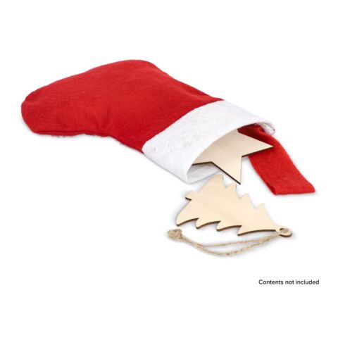 Filz-Weihnachtsstrumpf 24cm Weiss-Rot / Weiß | ohne Werbeanbringung | Nicht verfügbar | Nicht verfügbar