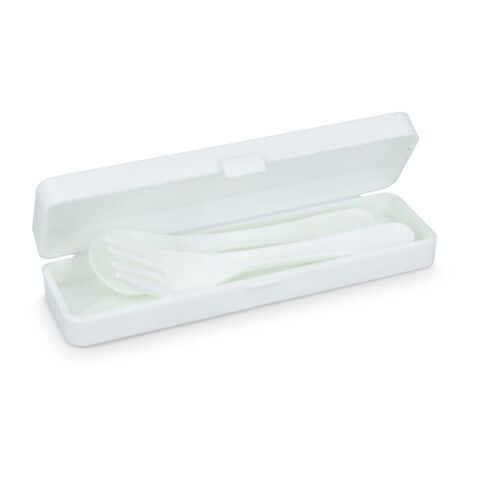 Besteckset PP Weiss | ohne Werbeanbringung | Nicht verfügbar | Nicht verfügbar