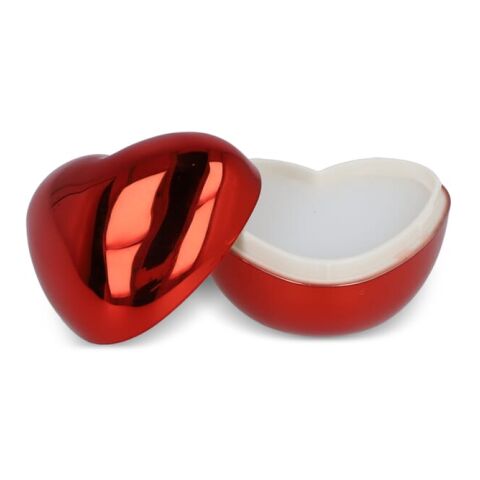 Lippenbalsam in metallischer Herzformdose Rot Weiß | ohne Werbeanbringung | Nicht verfügbar | Nicht verfügbar