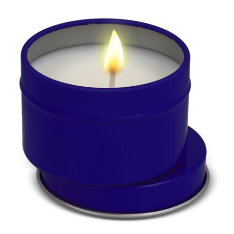 Dhyana-Duftkerze auf Pflanzenbasis in recycelter Dose Blau / Weiss | ohne Werbeanbringung | Nicht verfügbar | Nicht verfügbar