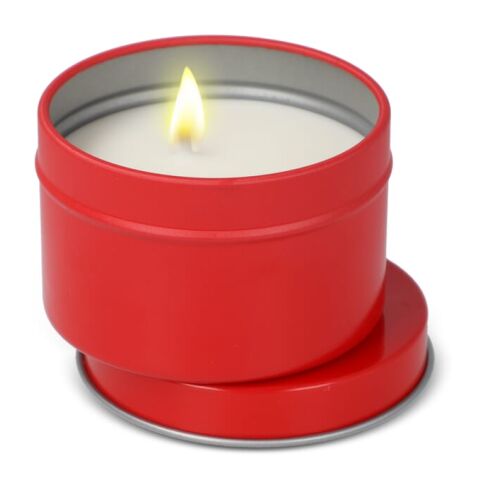 Kirtan-Duftkerze auf Pflanzenbasis in großer recycelter Dose Rot / Weiß | ohne Werbeanbringung | Nicht verfügbar | Nicht verfügbar