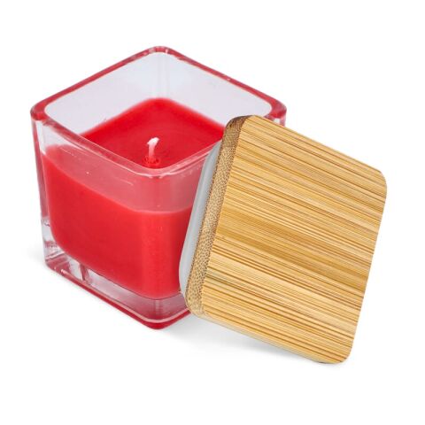 Chakra Kerze auf pflanzlicher Basis im Glasgefäß Rot Weiß | ohne Werbeanbringung | Nicht verfügbar | Nicht verfügbar