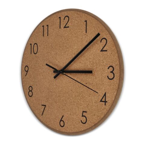 Wanduhr aus Kork Natur | ohne Werbeanbringung | Nicht verfügbar | Nicht verfügbar