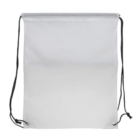 Kordelzugtasche 210T R-PET mit Reißverschluss Weiss | ohne Werbeanbringung | Nicht verfügbar | Nicht verfügbar | Nicht verfügbar
