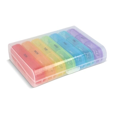 7-Tage-Pillendose Joseph Neon Sortiment | 1-farbiger Tampondruck | Oberseite | 65 mm x 60 mm
