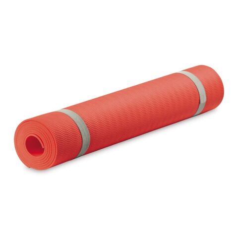Fitness-Yogamatte mit Trageriemen Rot Weiß