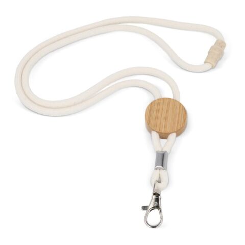 Baumwollkordel Lanyard Natur | ohne Werbeanbringung | Nicht verfügbar | Nicht verfügbar