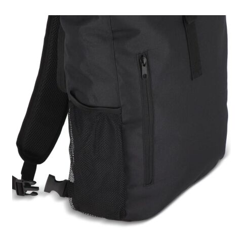 R-PET 600D Rolltop Fahrrad-Rucksack 20L Schwarz | ohne Werbeanbringung | Nicht verfügbar | Nicht verfügbar