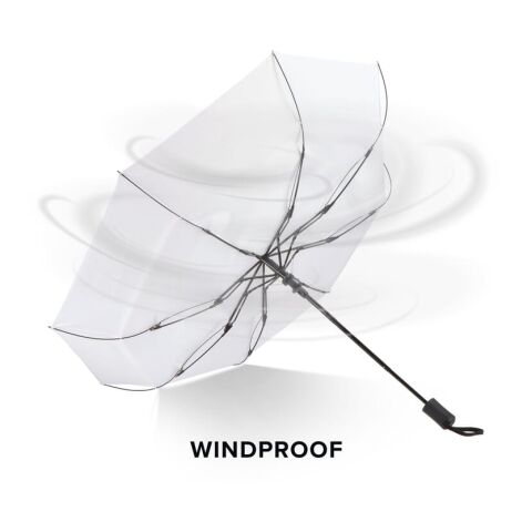 Daintree 190T Pongee 21.5" Faltbarer winddichter Regenschirm Auto open Weiss