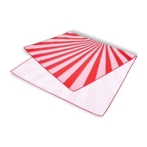 R-PET-Schnelltrocknungs-Strandtuch 100 × 180 cm, Sublimationsdruck Rot Weiß | ohne Werbeanbringung | Nicht verfügbar | Nicht verfügbar