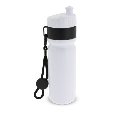 Sportflasche mit Rand und Kordel 750ml Weiss | ohne Werbeanbringung | Nicht verfügbar | Nicht verfügbar | Nicht verfügbar