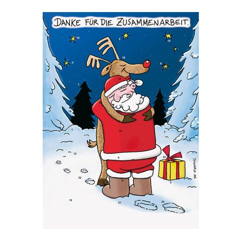 Schoko-Naps-Schuber-Adventskalender - personalisierbares STANDARDMOTIV Danke für die Zusammenarbeit | Weihnachtskugeln