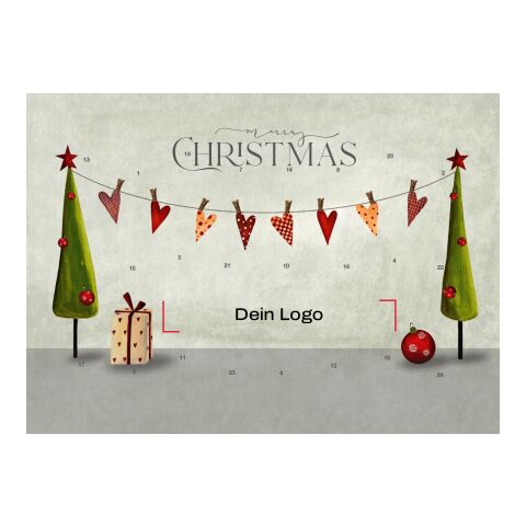 Classic Wand-/Tisch-Adventskalender – personalisierbares STANDARDMOTIV weiß | Herzige Weihnacht | Digitaldruck